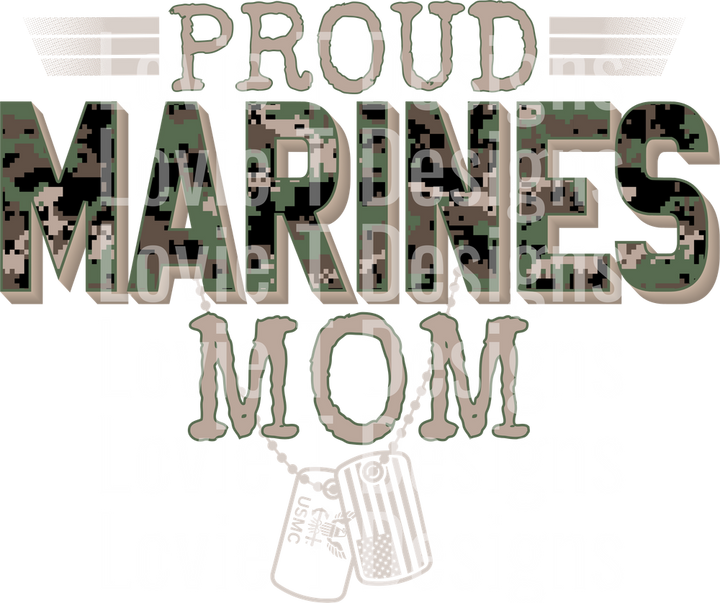 PROUD MARINES MOM MILITARY CAMO FAMILY