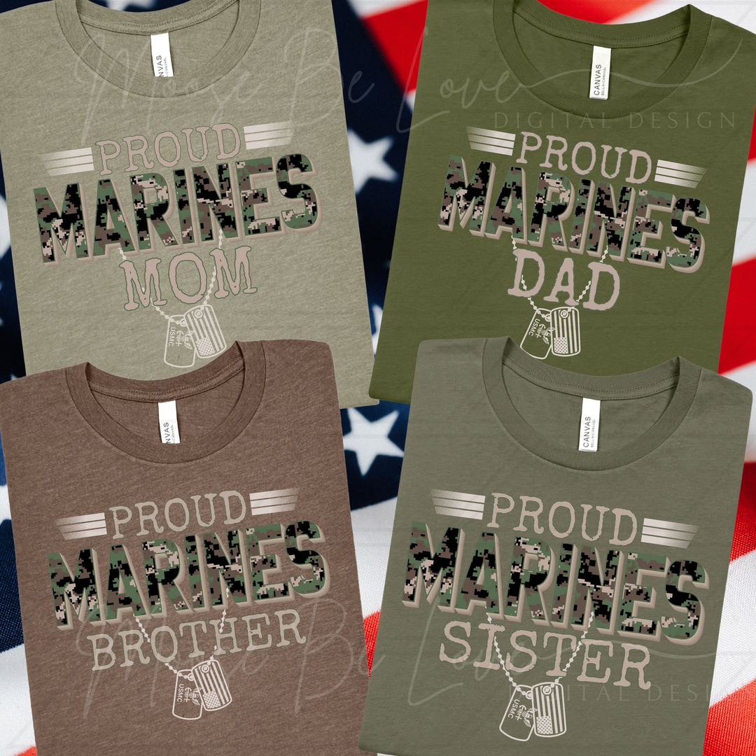 PROUD MARINES MOM MILITARY CAMO FAMILY