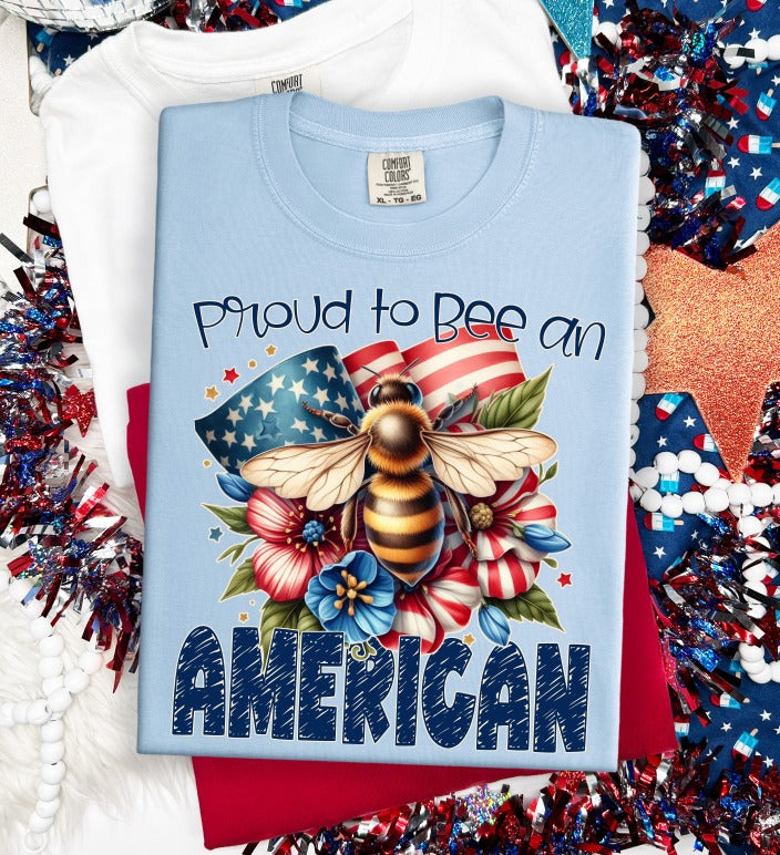 Proud to Bee American DTF transfer design