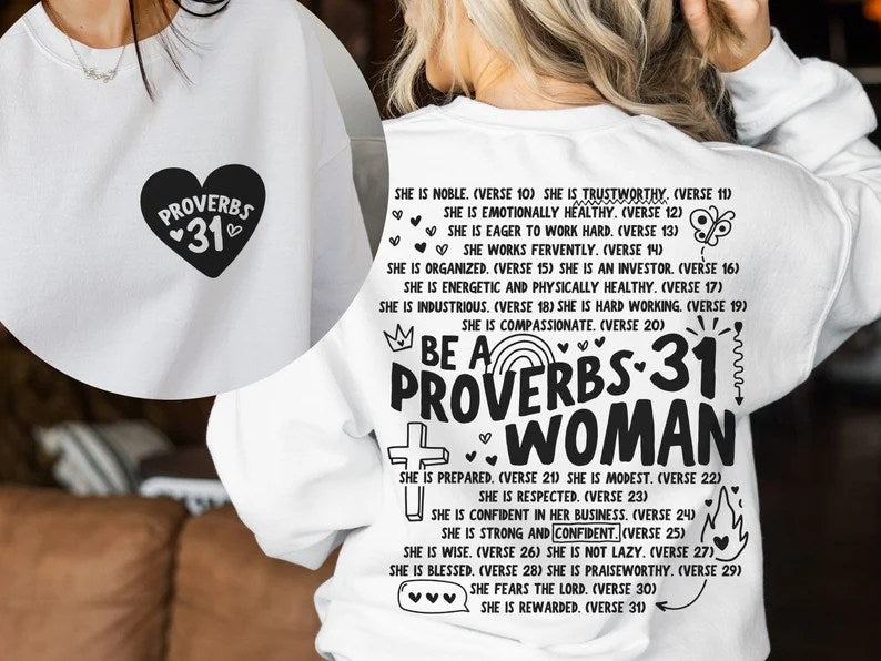 Proverbs 31 Pocket Black DTF transfer design – image 1