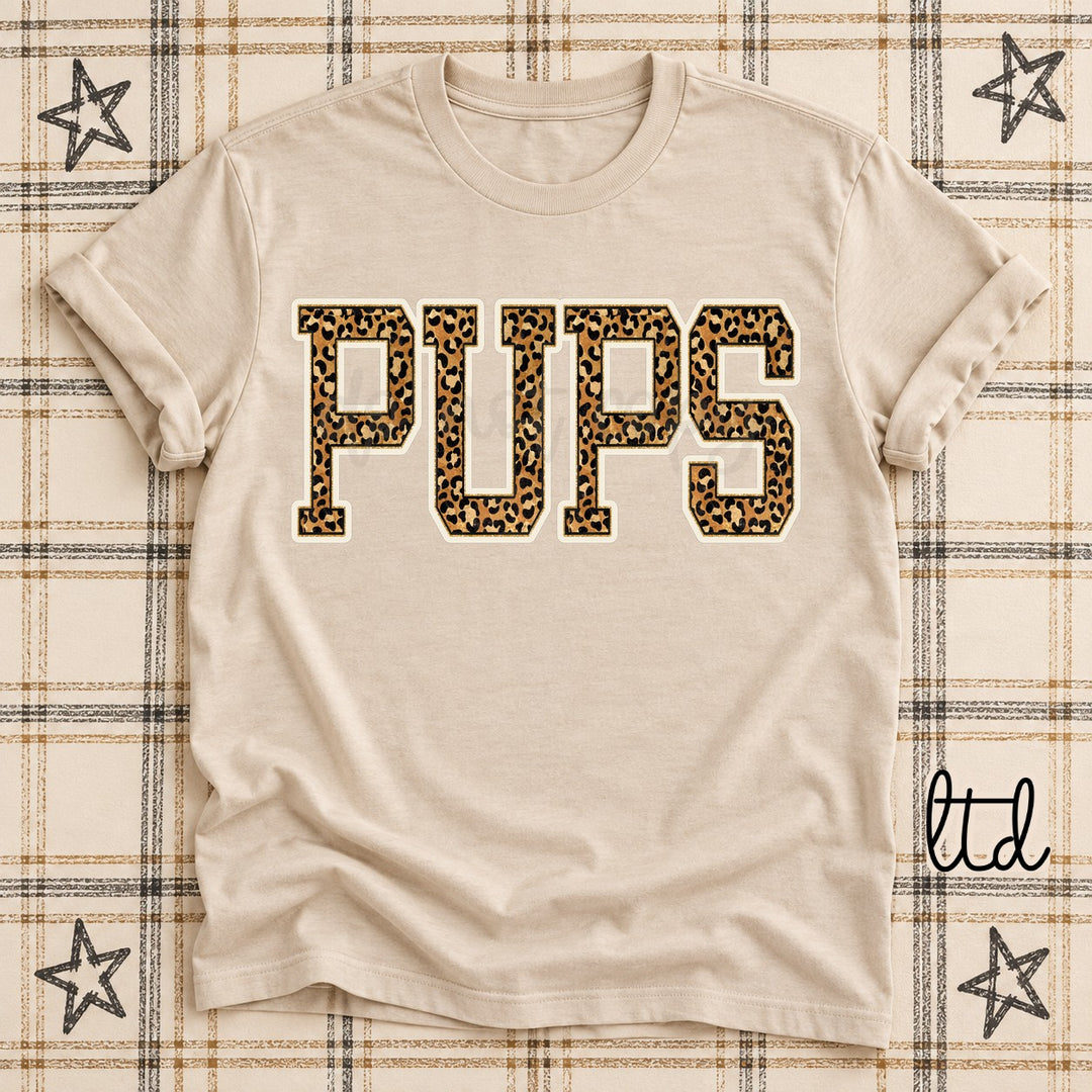 Pups Dark Leopard Mascots DTF transfer mockup