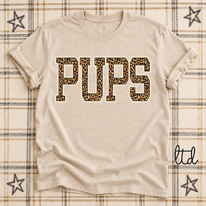 Pups Dark Leopard Mascots DTF transfer mockup