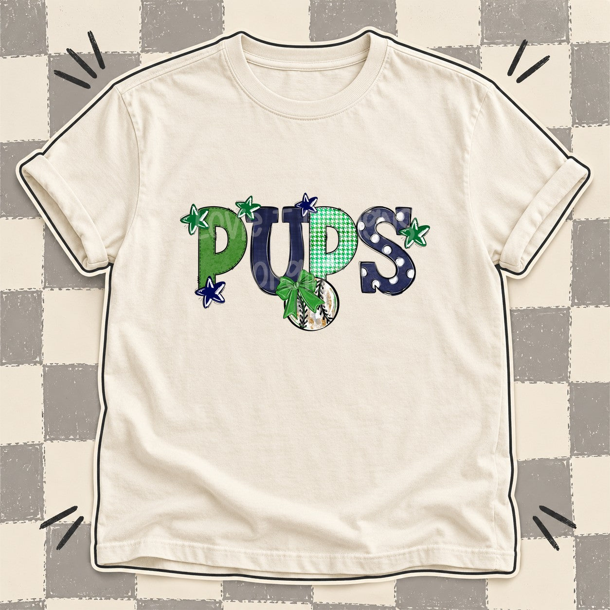 Mixed Doodle Baseball Mascots – Mascot Colors Pups Green Navy design