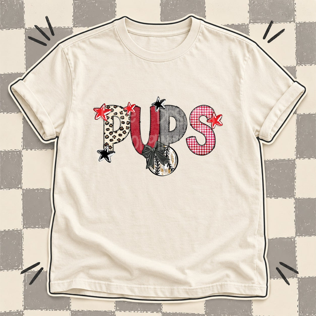Pups Mixed Doodle Baseball Mascots – Stitched Ballpark DTF transfer mockup