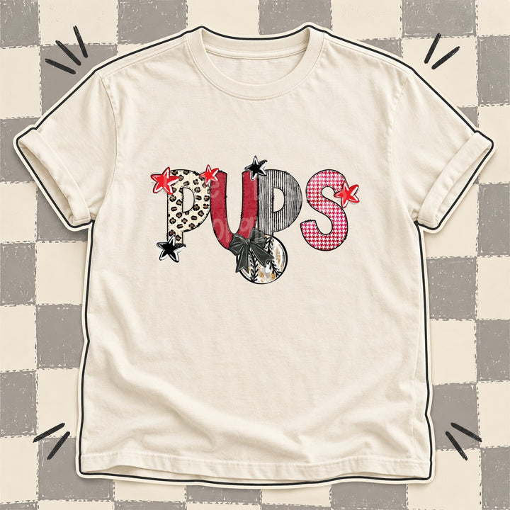 Pups Mixed Doodle Baseball Mascots – Stitched Ballpark DTF transfer mockup