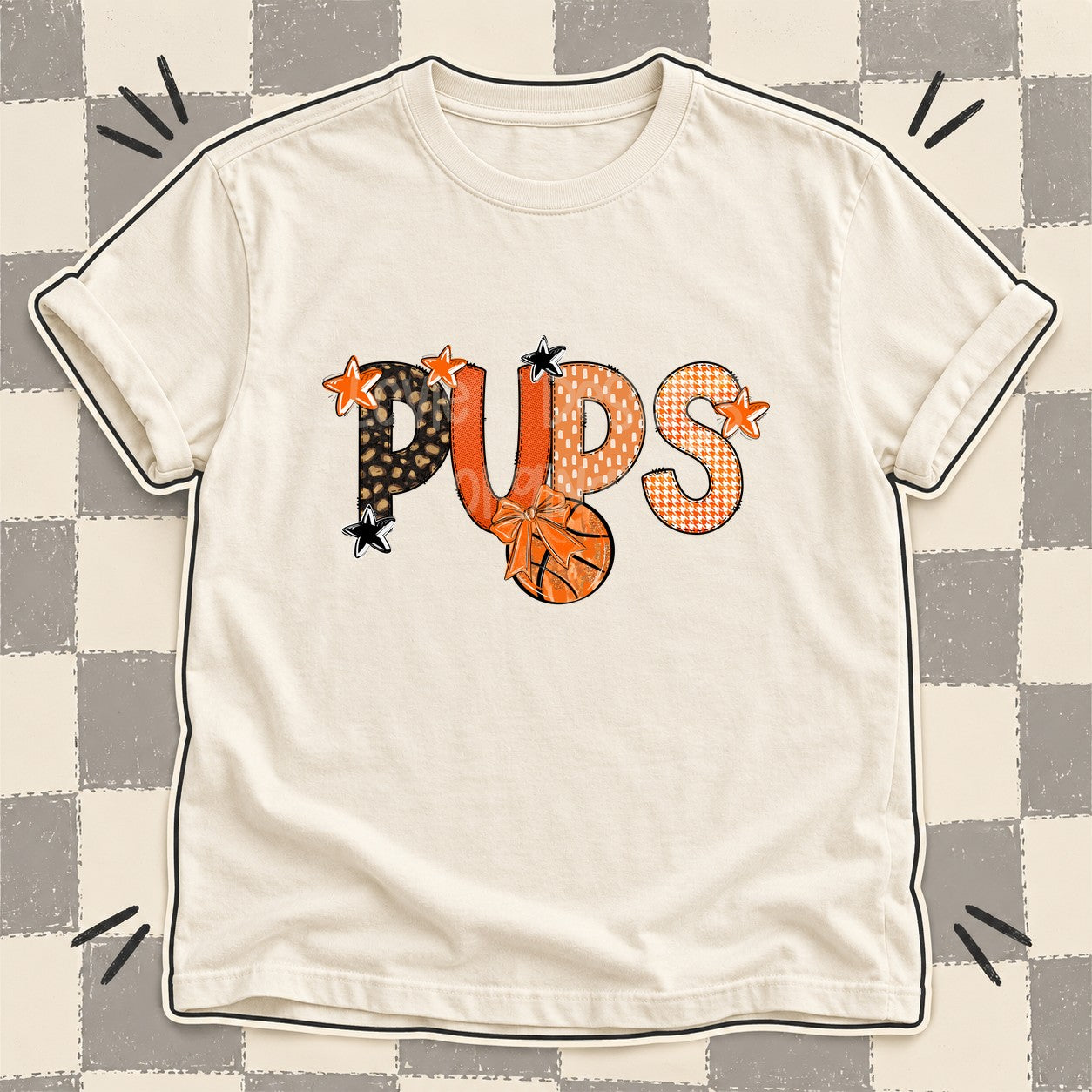 Mixed Doodle Basketball Mascots – Leopard Court Pups design