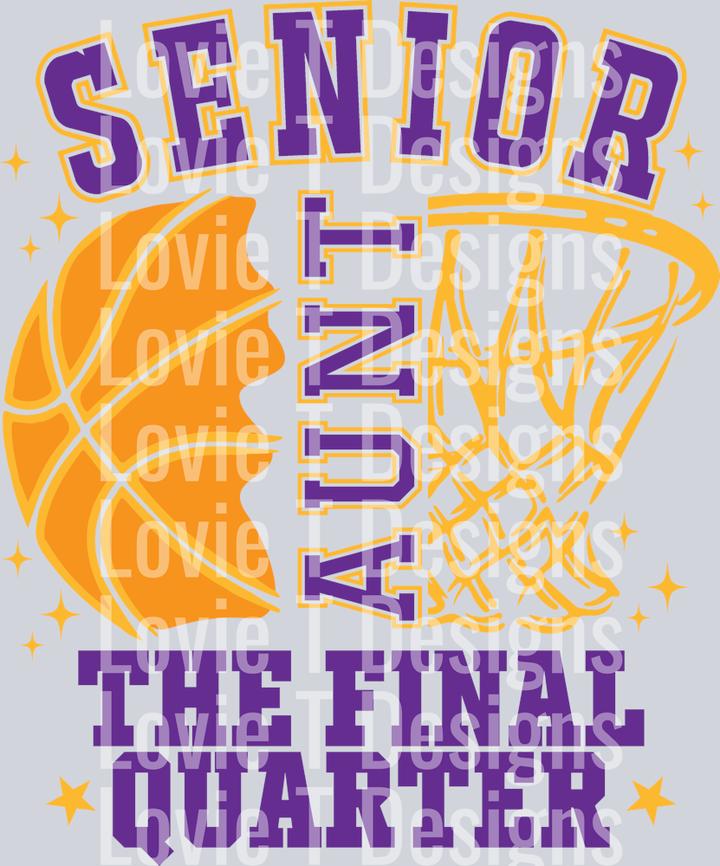 PURPLE AND GOLD SENIOR AUNT BASKETBALL