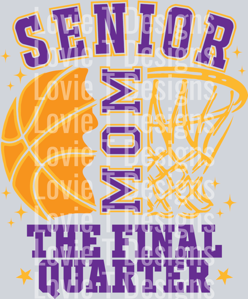 PURPLE AND GOLD SENIOR MOM BASKETBALL