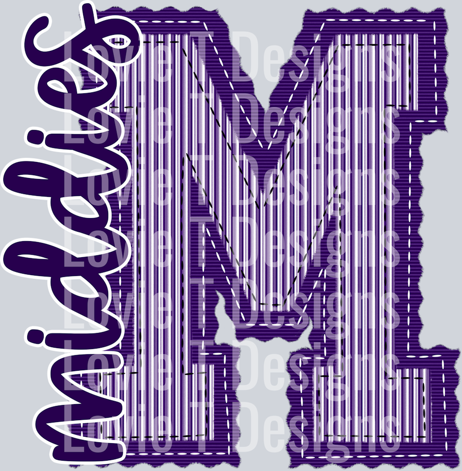 PURPLE BASE AND PURPLE TOP M MIDDIES PREPSTER
