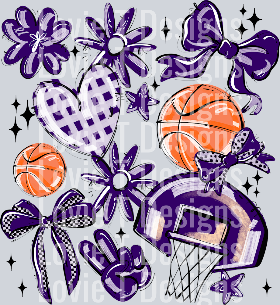 PURPLE PLAY BALL BASKETBALL COLLAGE