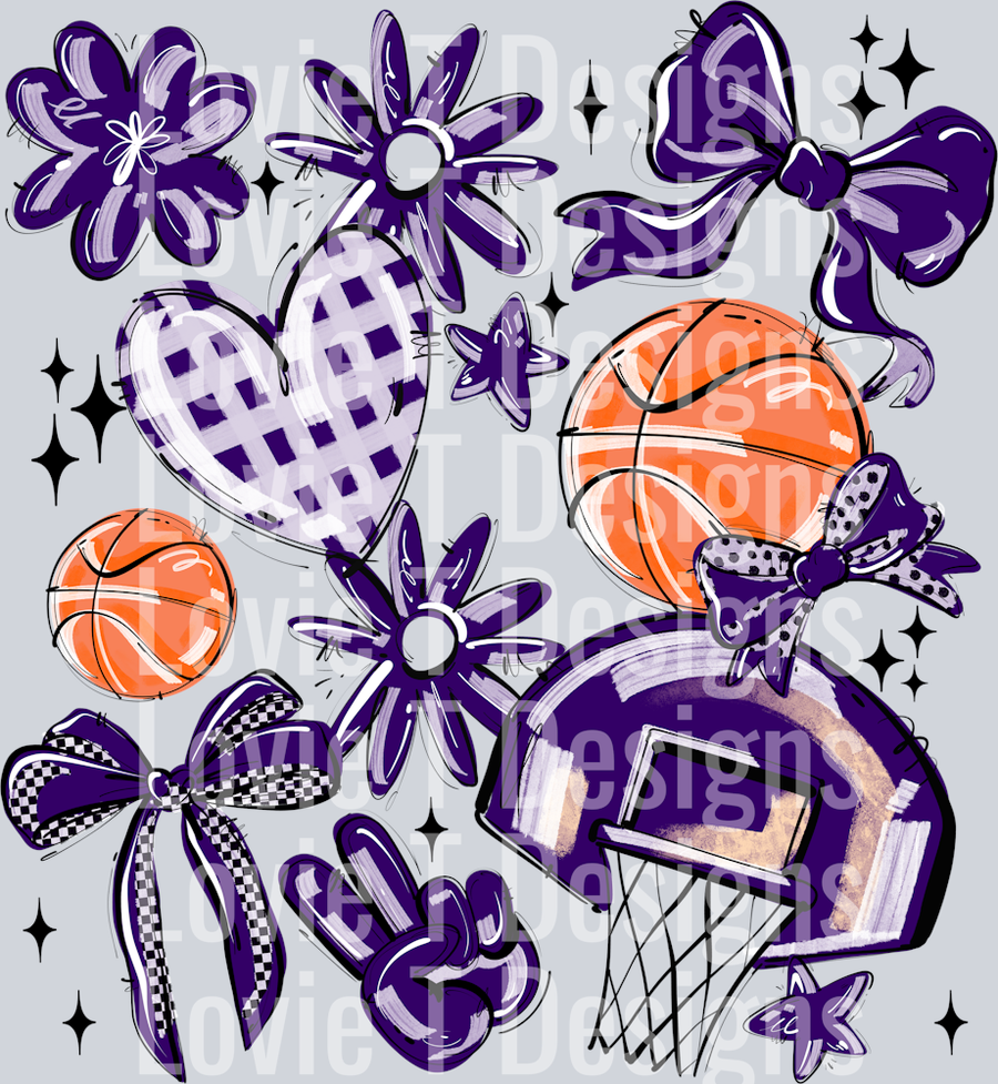 PURPLE PLAY BALL BASKETBALL COLLAGE
