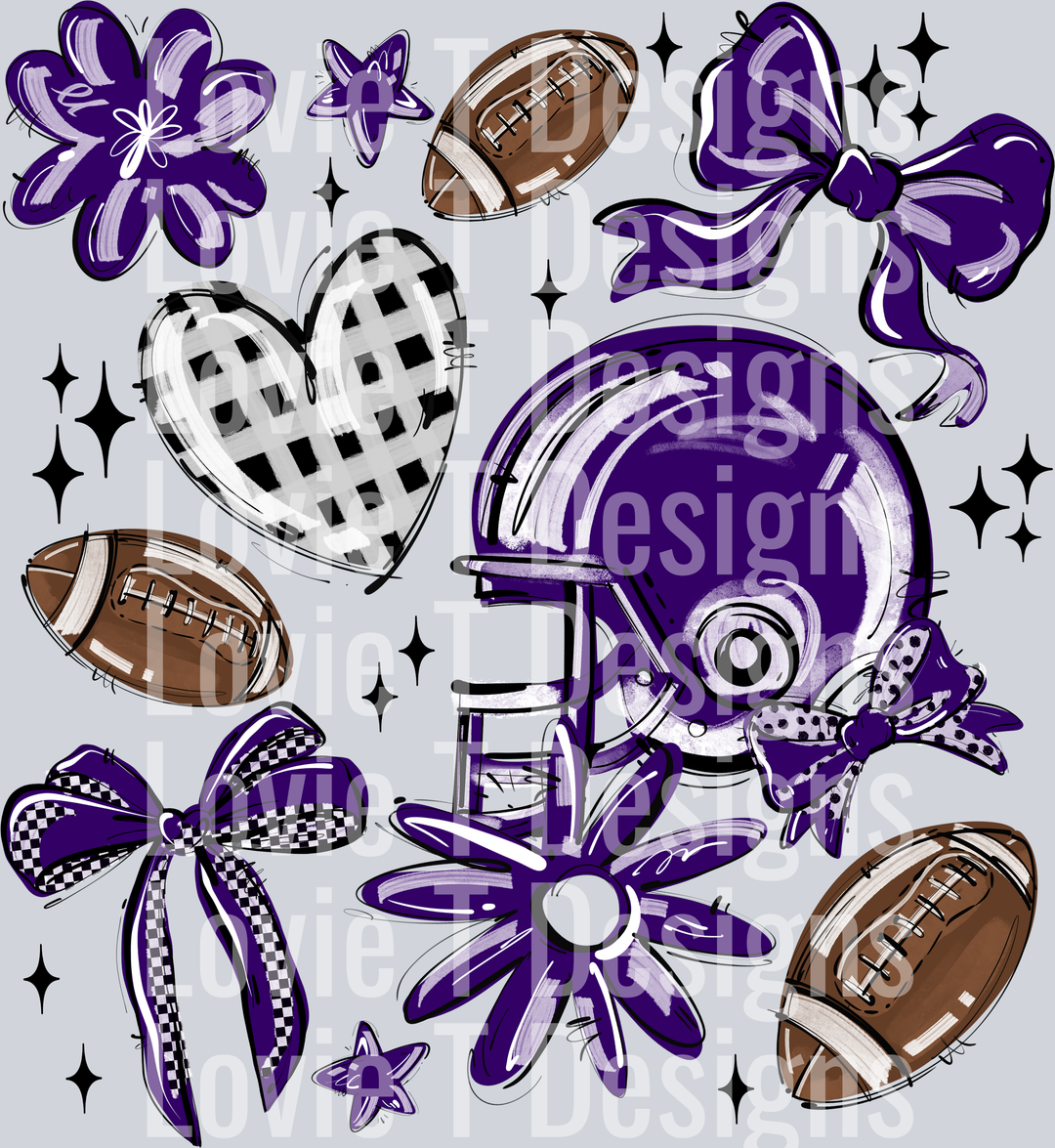 PURPLE PLAY BALL FOOTBALL COLLAGE
