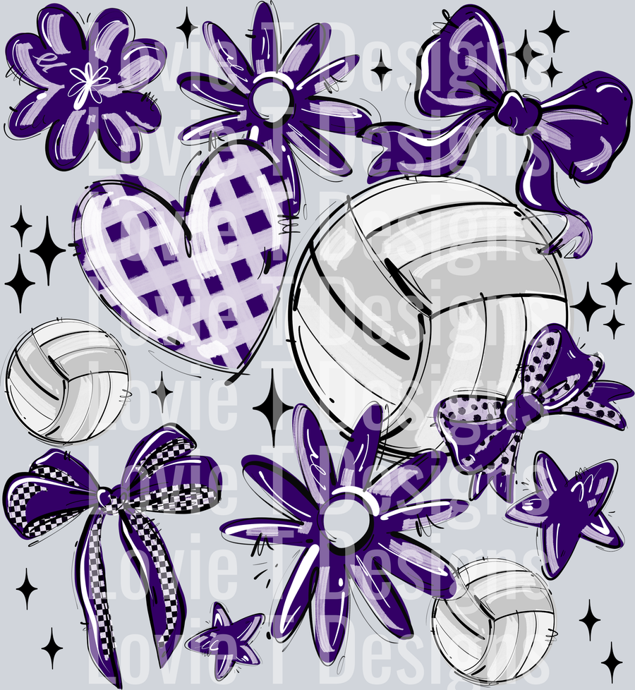 PURPLE PLAY BALL VOLLEYBALL COLLAGE