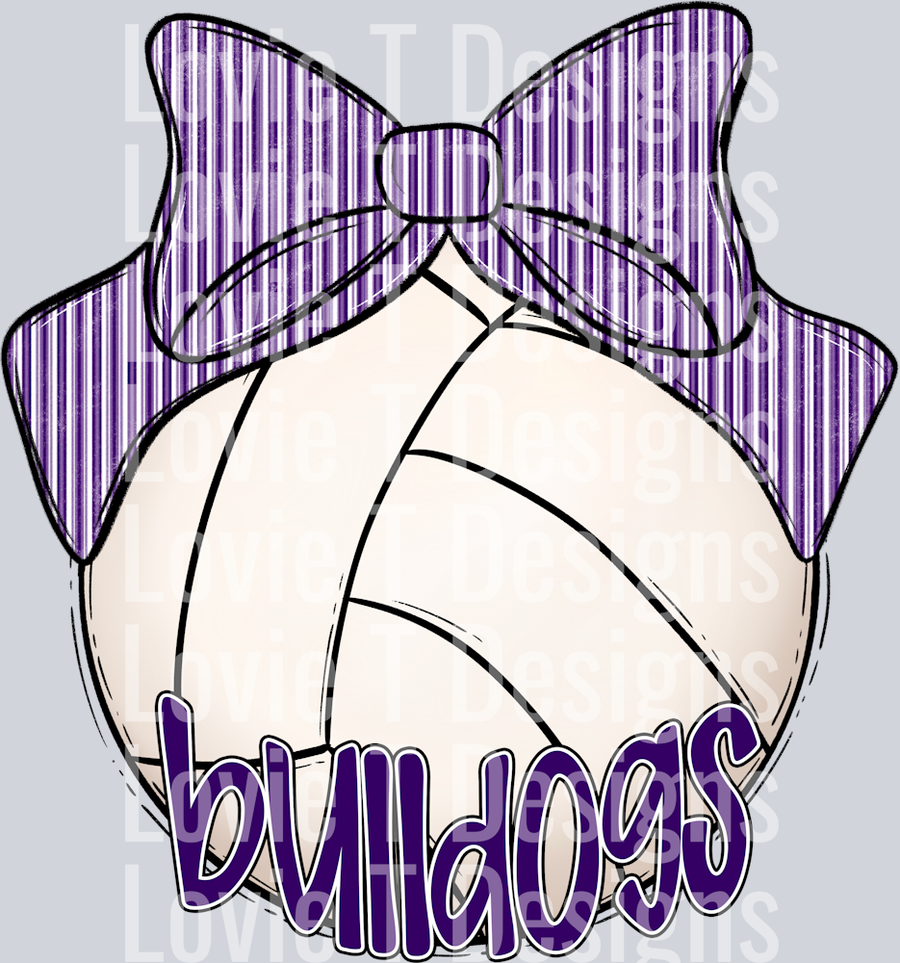 PURPLE SEERSUCKER VOLLEYBALL BULLDOGS