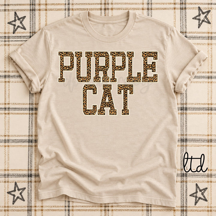 Purple Cat Dark Leopard Mascots DTF transfer mockup