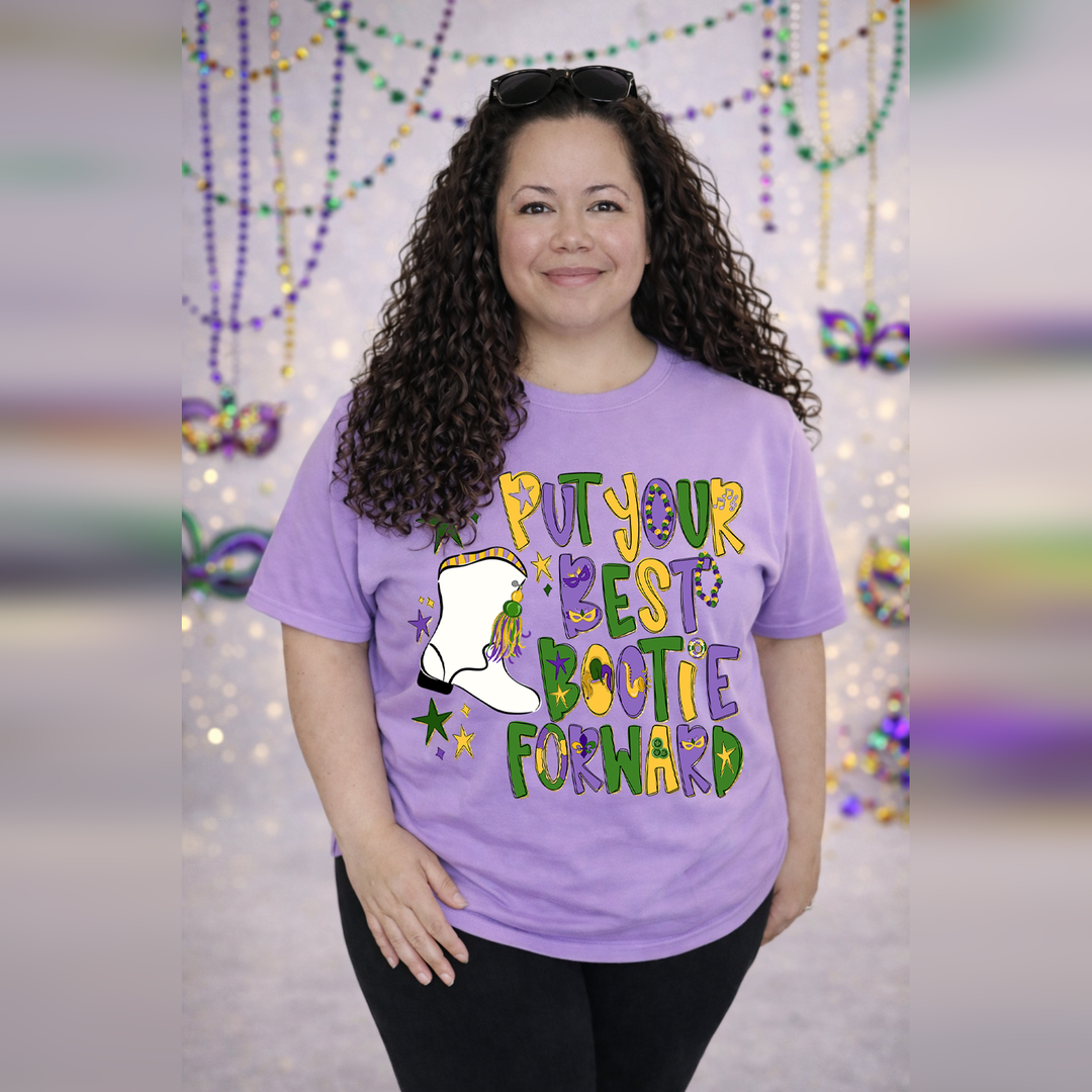 Put Your Best Bootie Forward - Faux Glitter – DTF Transfer