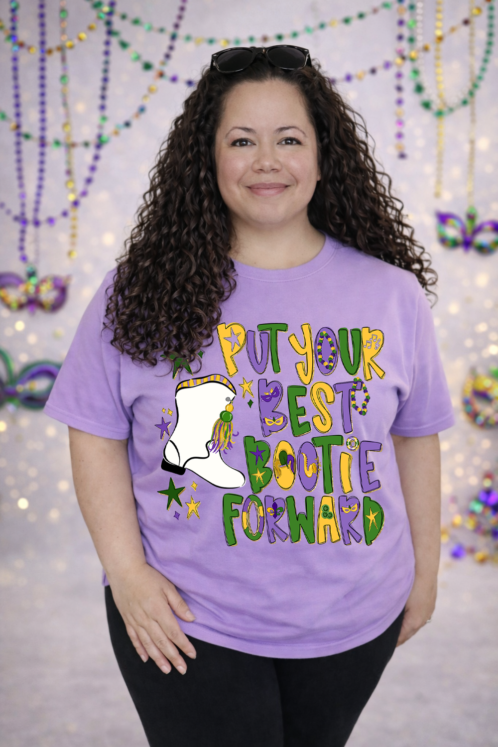 Put Your Best Bootie Forward - Faux Glitter DTF transfer design – image 1