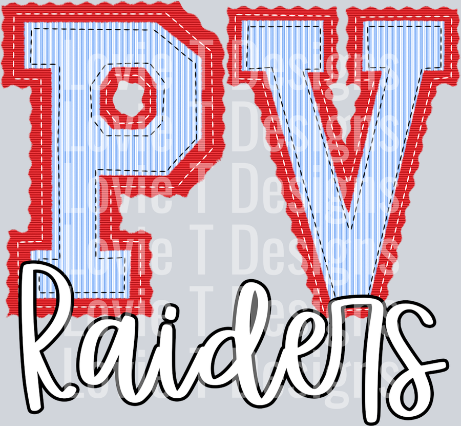 PV RAIDERS RED BASE COLUMBIA BLUE TOP SEERSUCKER
