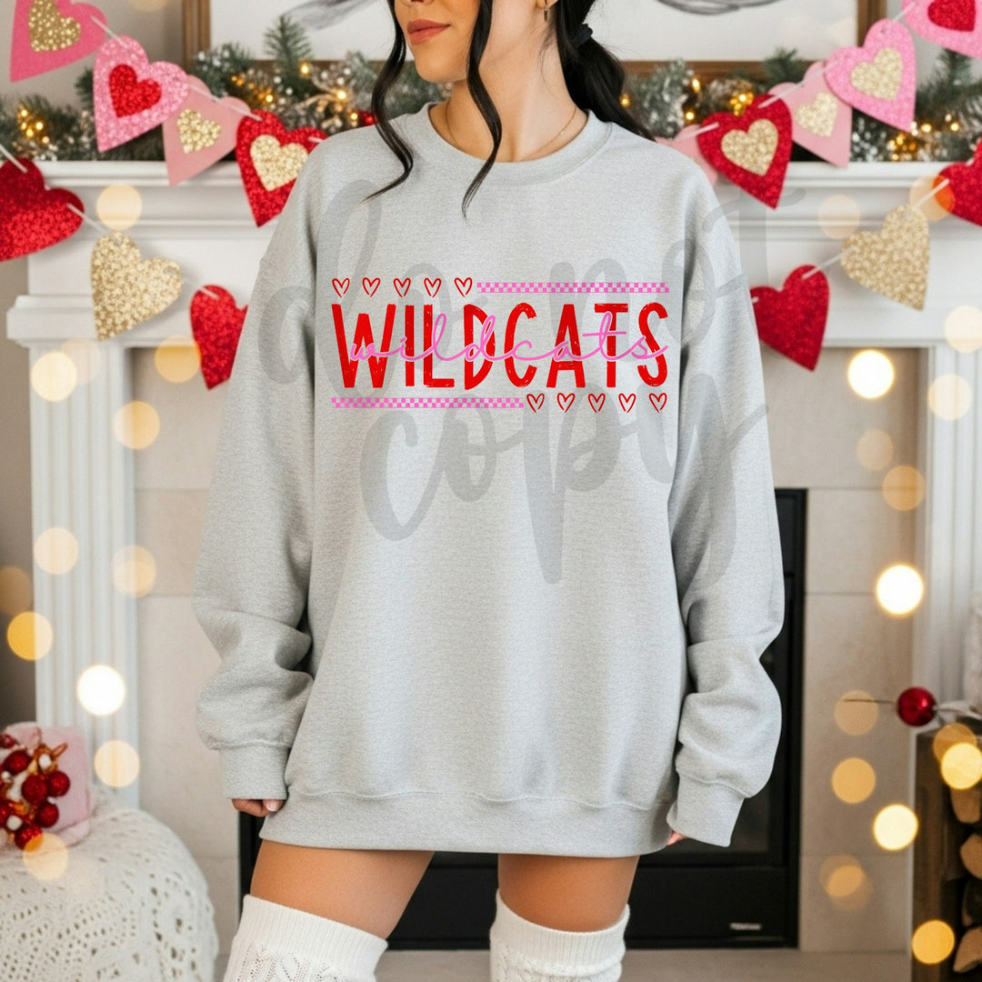 Mascot Checkered Hearts customizable DTF transfer mockup