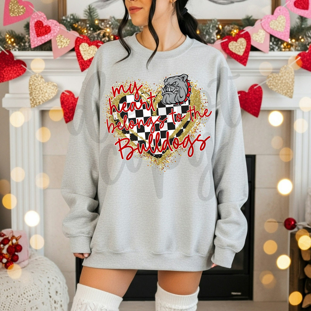 My Heart Belongs to the Mascot Checkered customizable DTF transfer mockup
