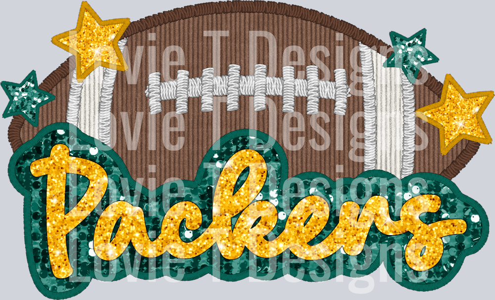 Packers Football Faux Applique