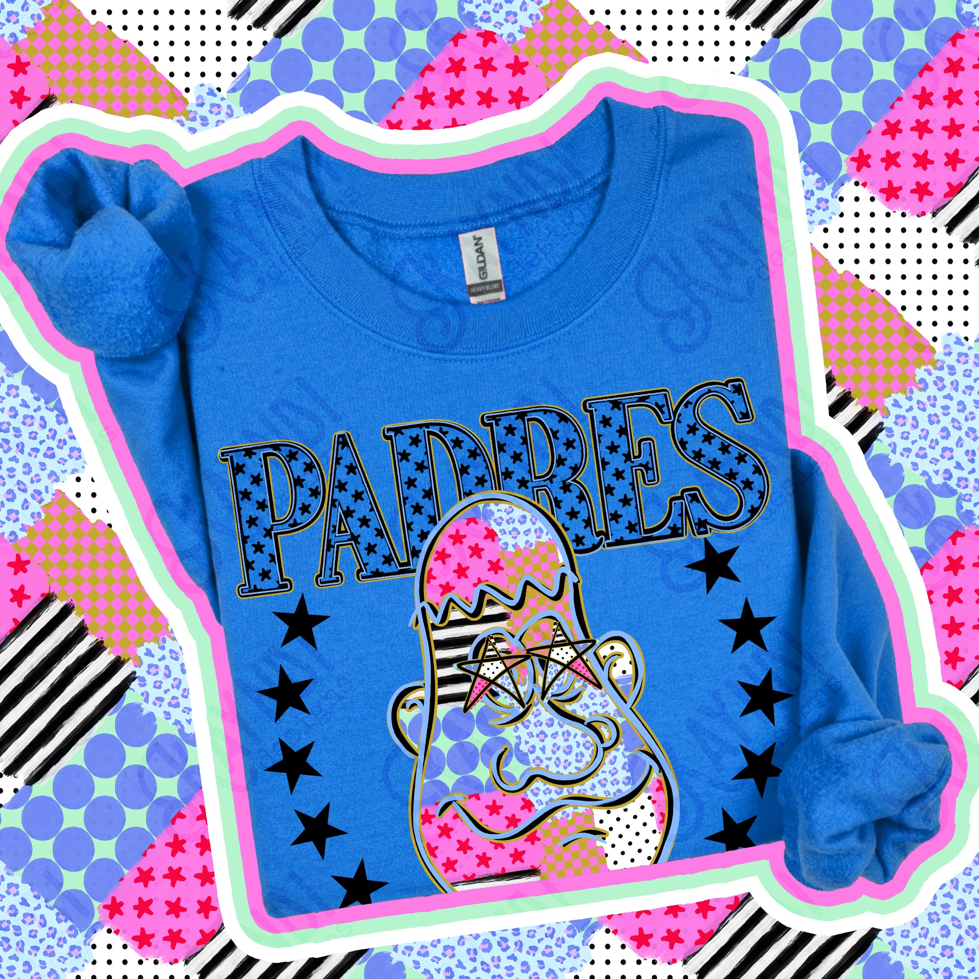 Patchwork Varsity Stars Mascots Padres design