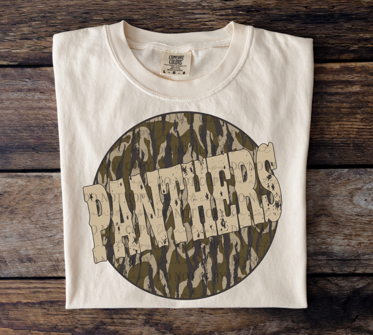 Panthers Bottomland Camo DTF transfer design – image 1