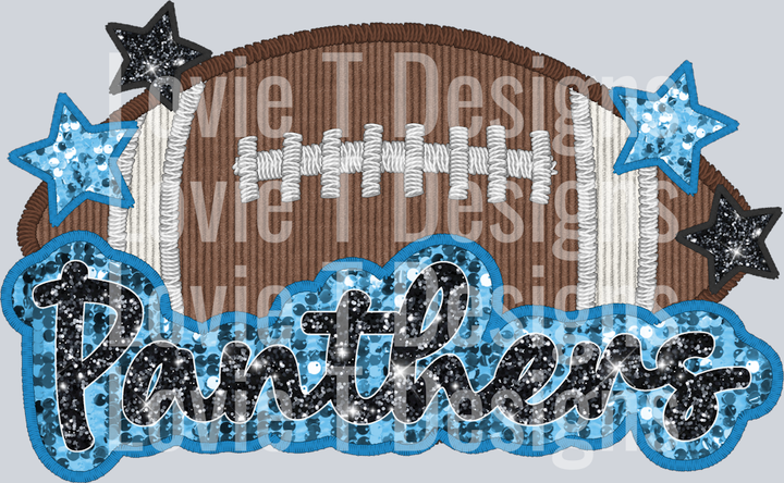 Panthers Football Faux Applique