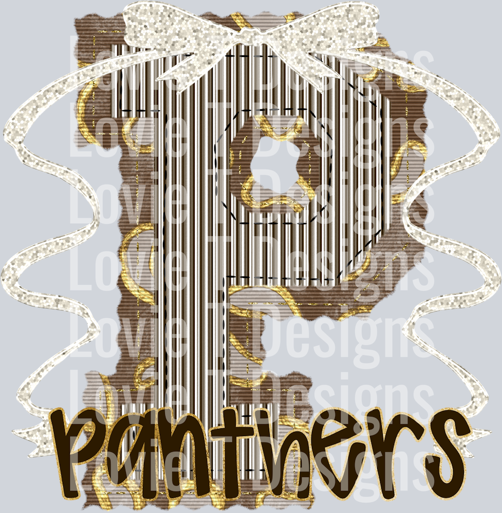 PANTHERS LARGE LEOPARD PREPSTER WITH BOW