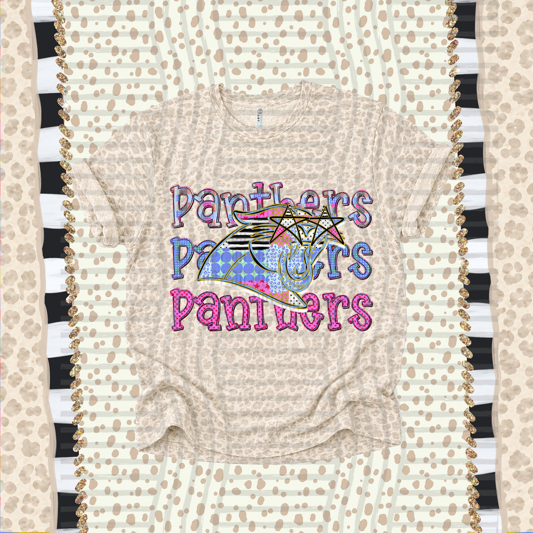 Panthers Dolly Doodle mascot DTF transfer
