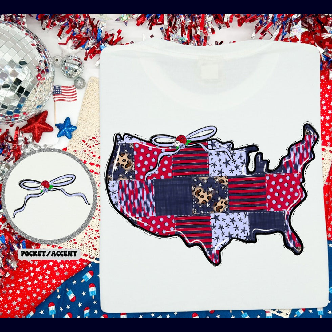 Patchwork USA Pocket – DTF Transfer