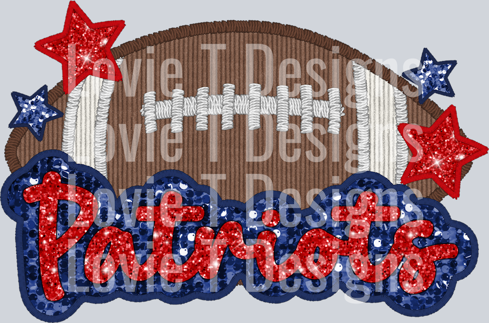 Patriots Football Faux Applique