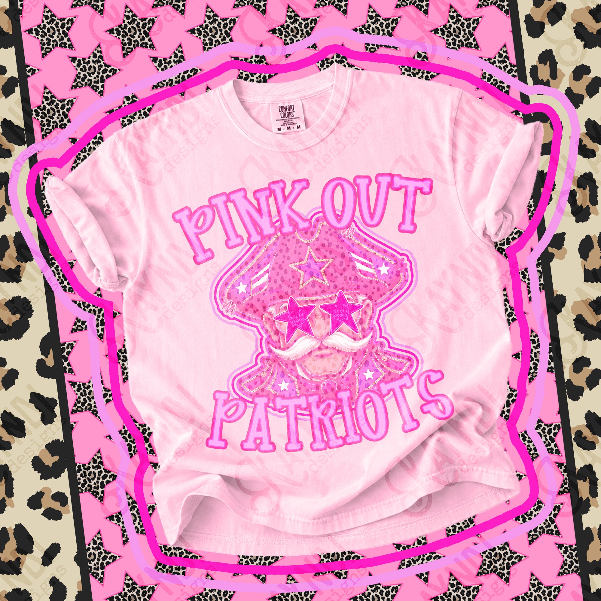 Pink Out Mascots Patriots mockup