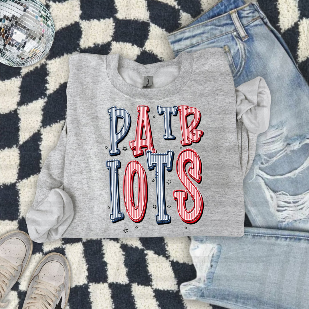 Patriots Navy & Red Seersucker Chic Two Color DTF transfer mockup