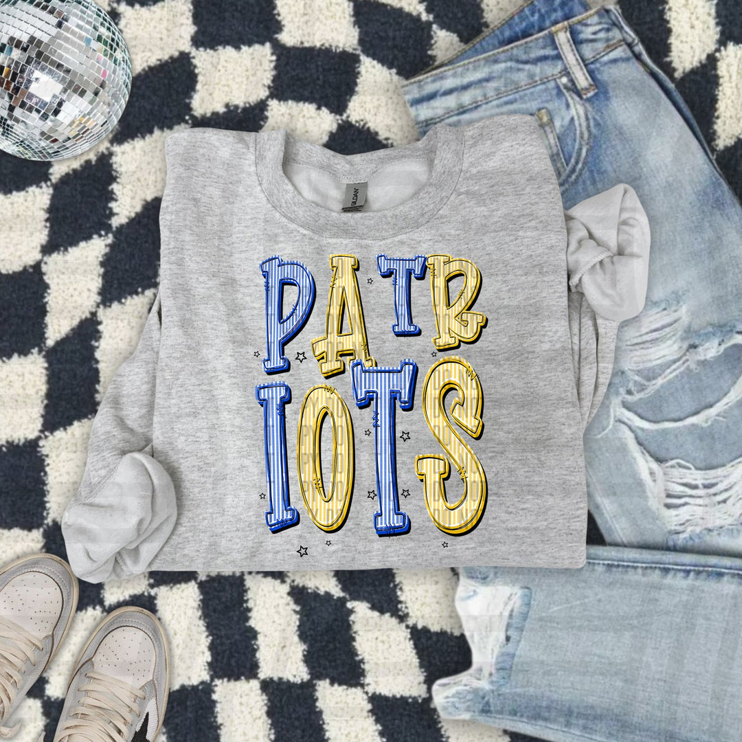 Patriots Seersucker Chic Two Color Mascots DTF transfer