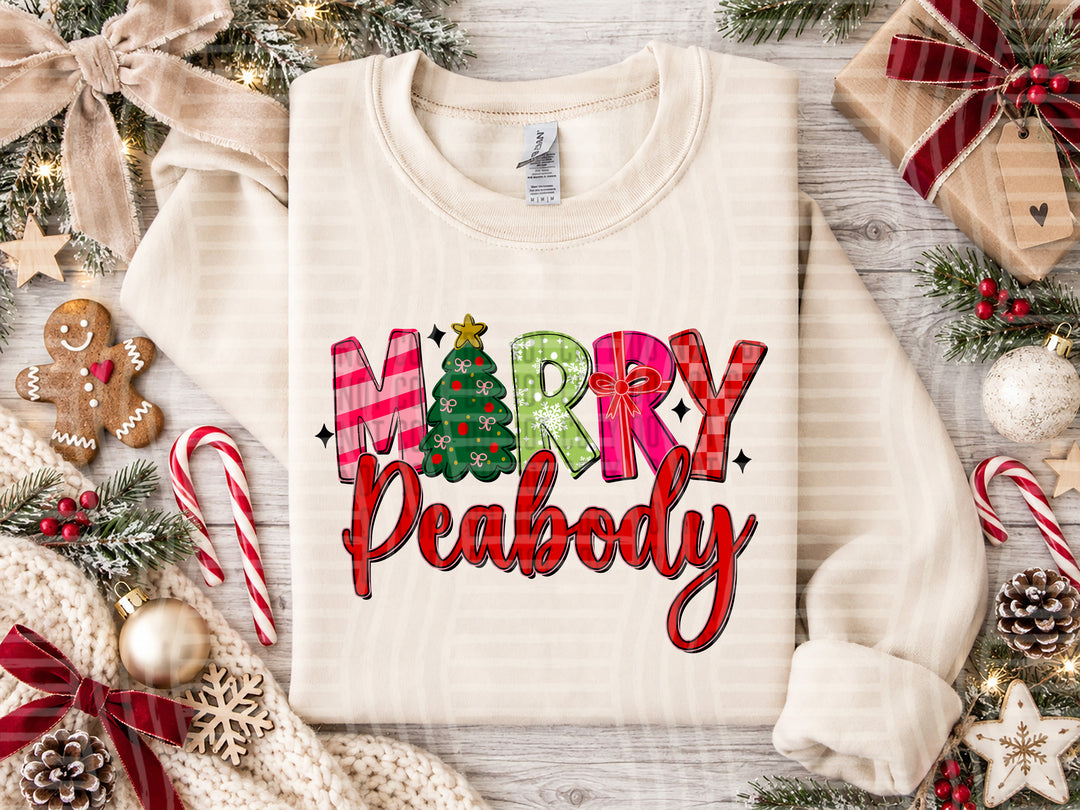 Peabody Merry mascot DTF transfer