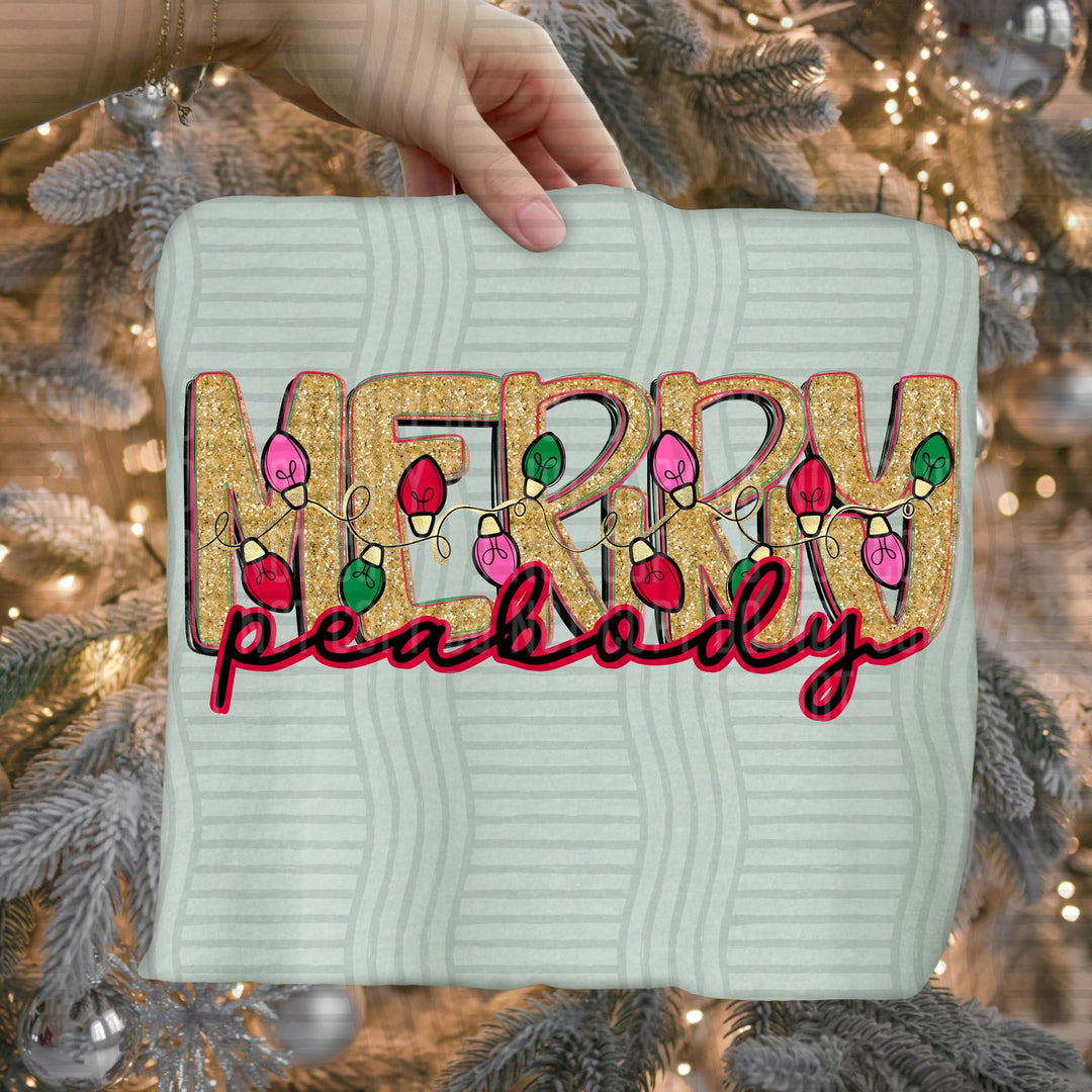 Peabody Merry Lights Mascots DTF transfer