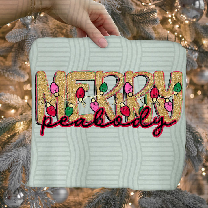 Peabody Merry Lights Mascots DTF transfer