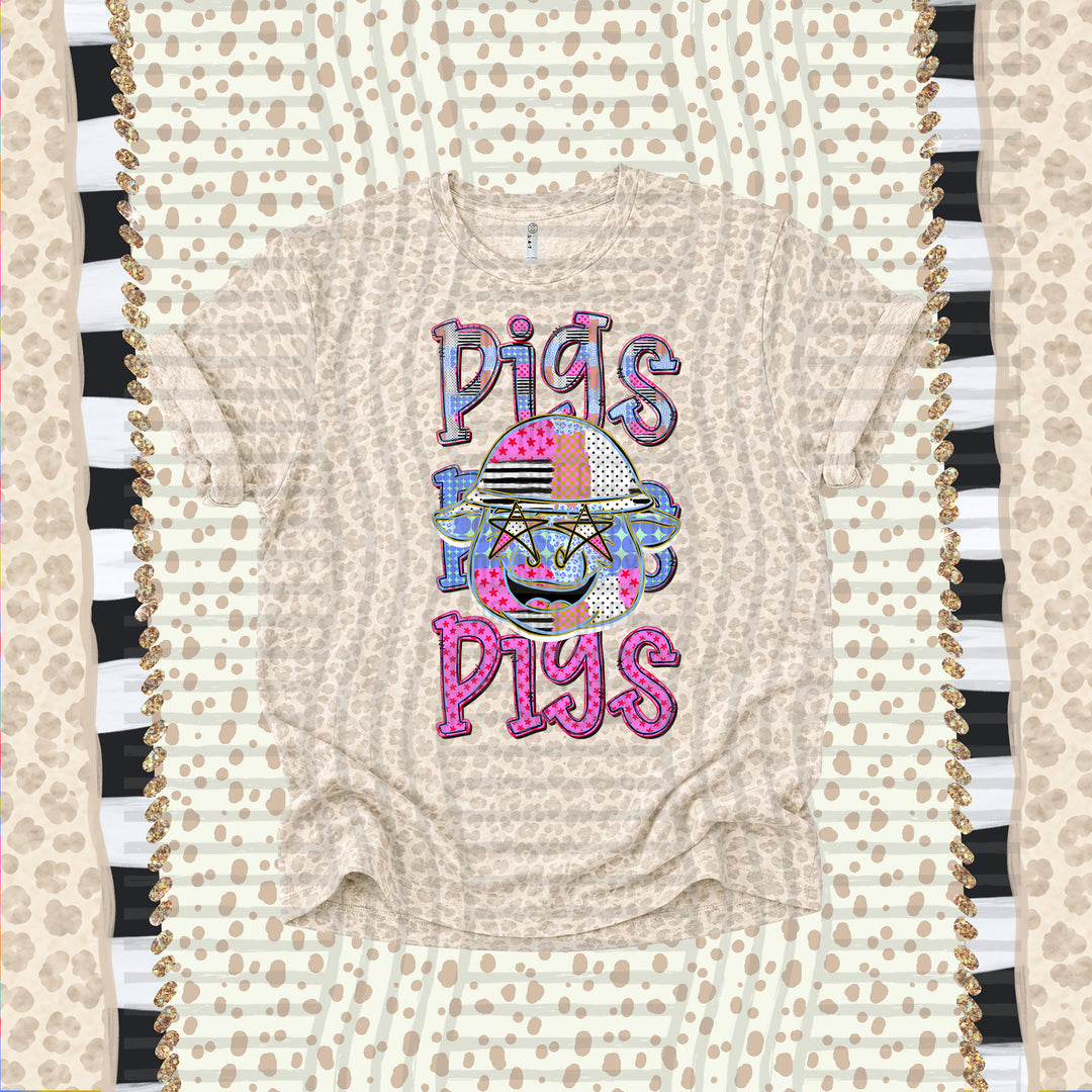 Pigs Dolly Doodle mascot DTF transfer