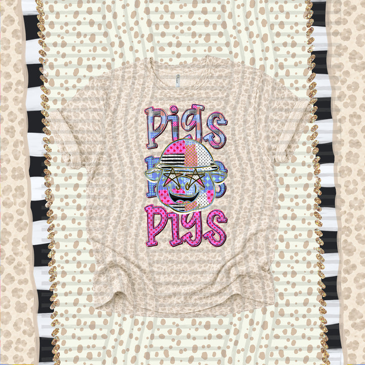 Pigs Dolly Doodle mascot DTF transfer