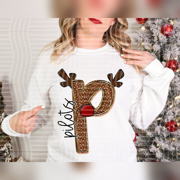 Pilots Deer Antler Initial Mascots DTF transfer