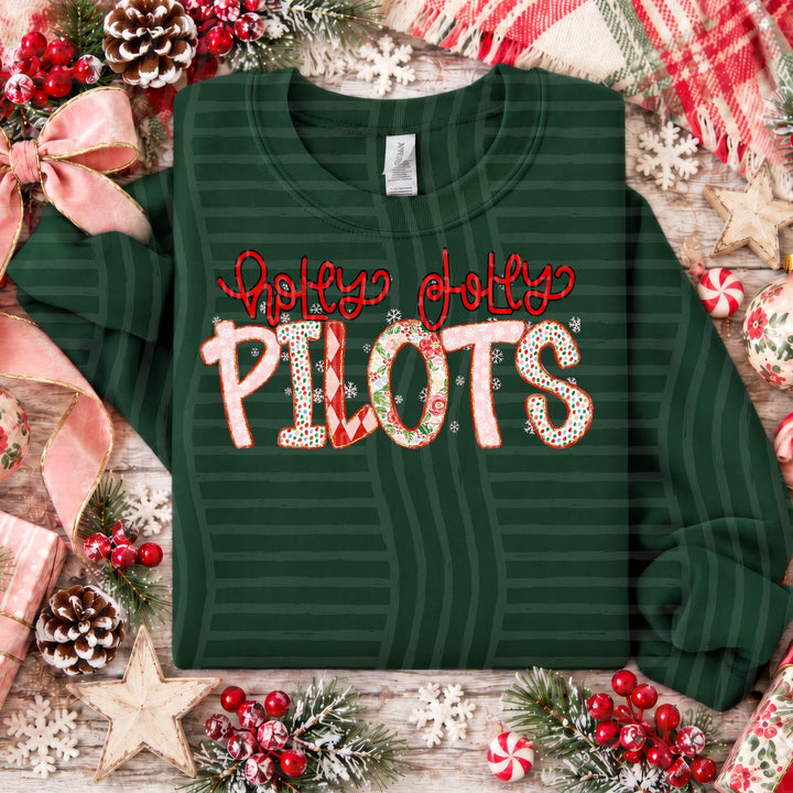 Pilots Holly Jolly Confetti Mascots DTF transfer