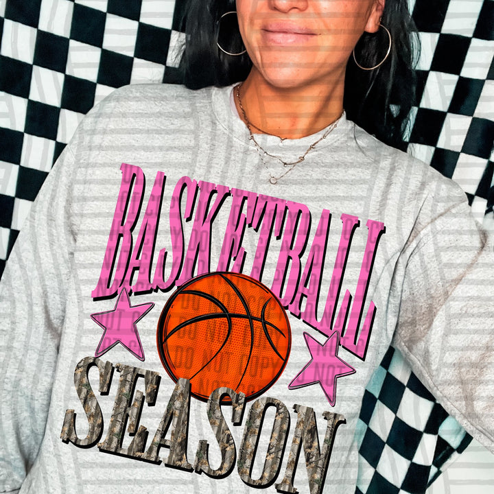 Pink Basketball Season DTF transfer