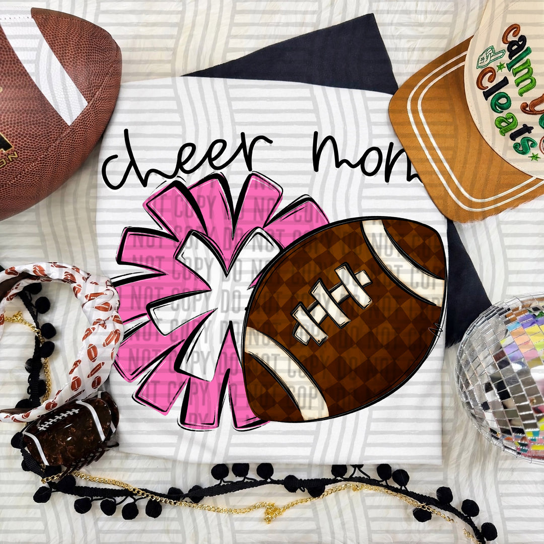 Cheer Mom DTF transfer in Pink & White