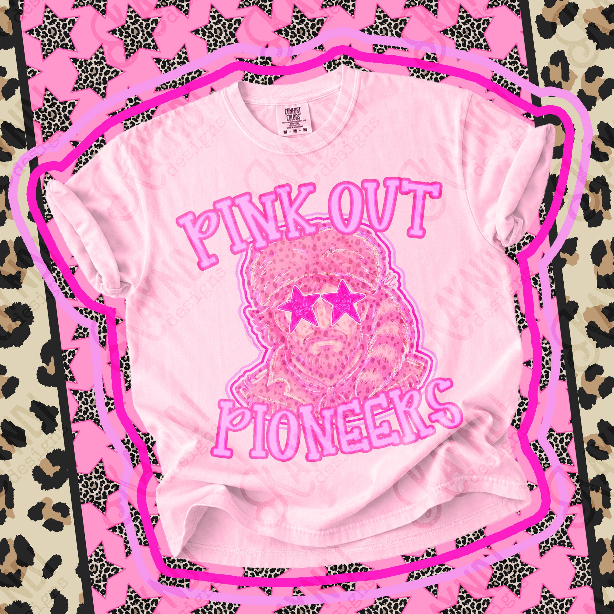 Pink Out Mascots Pioneers mockup