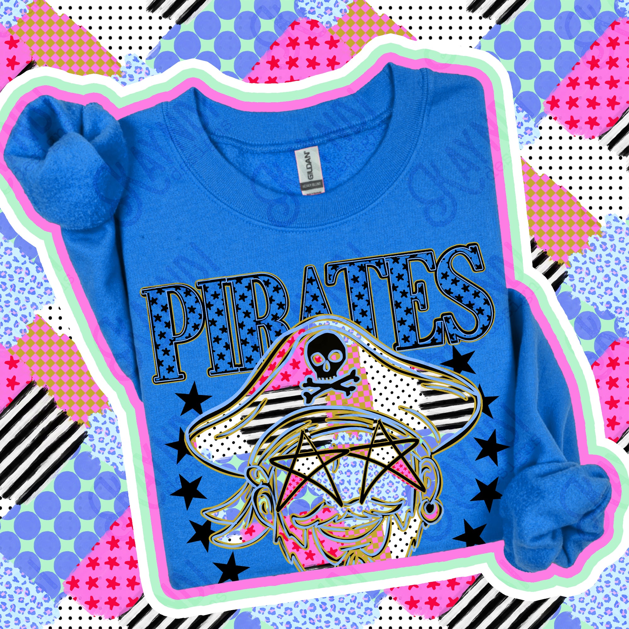 Patchwork Varsity Stars Mascots Pirates 2 design