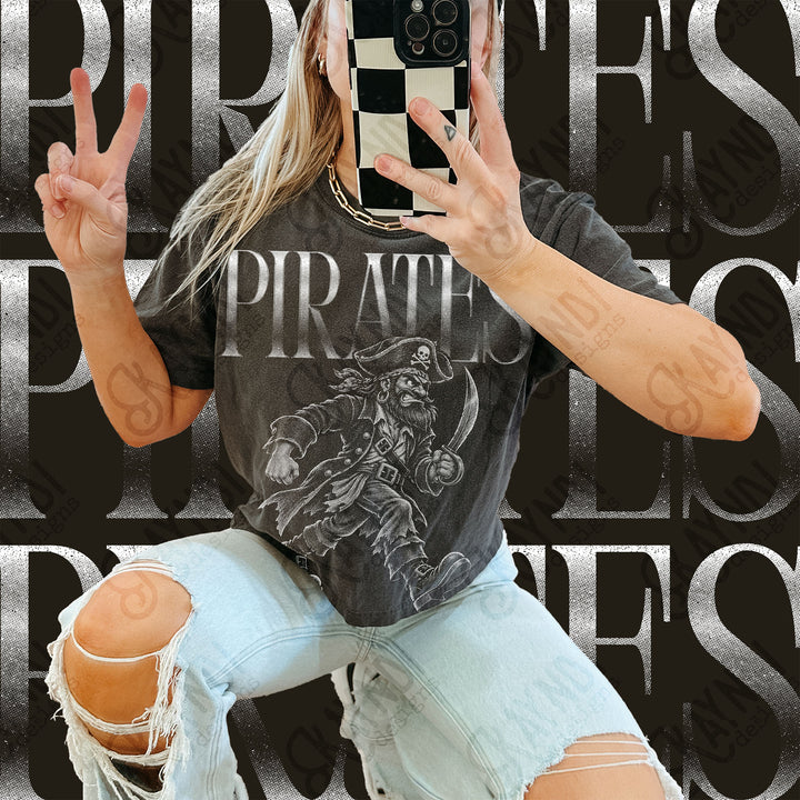 Halftone Mascots Pirates DTF transfer mockup