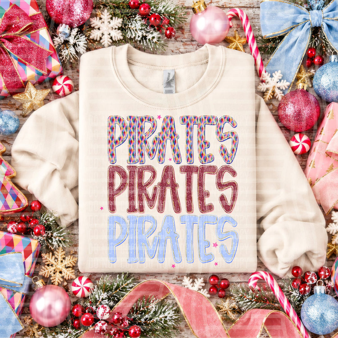 Pirates Jingle Jumble Stacked Mascots DTF transfer