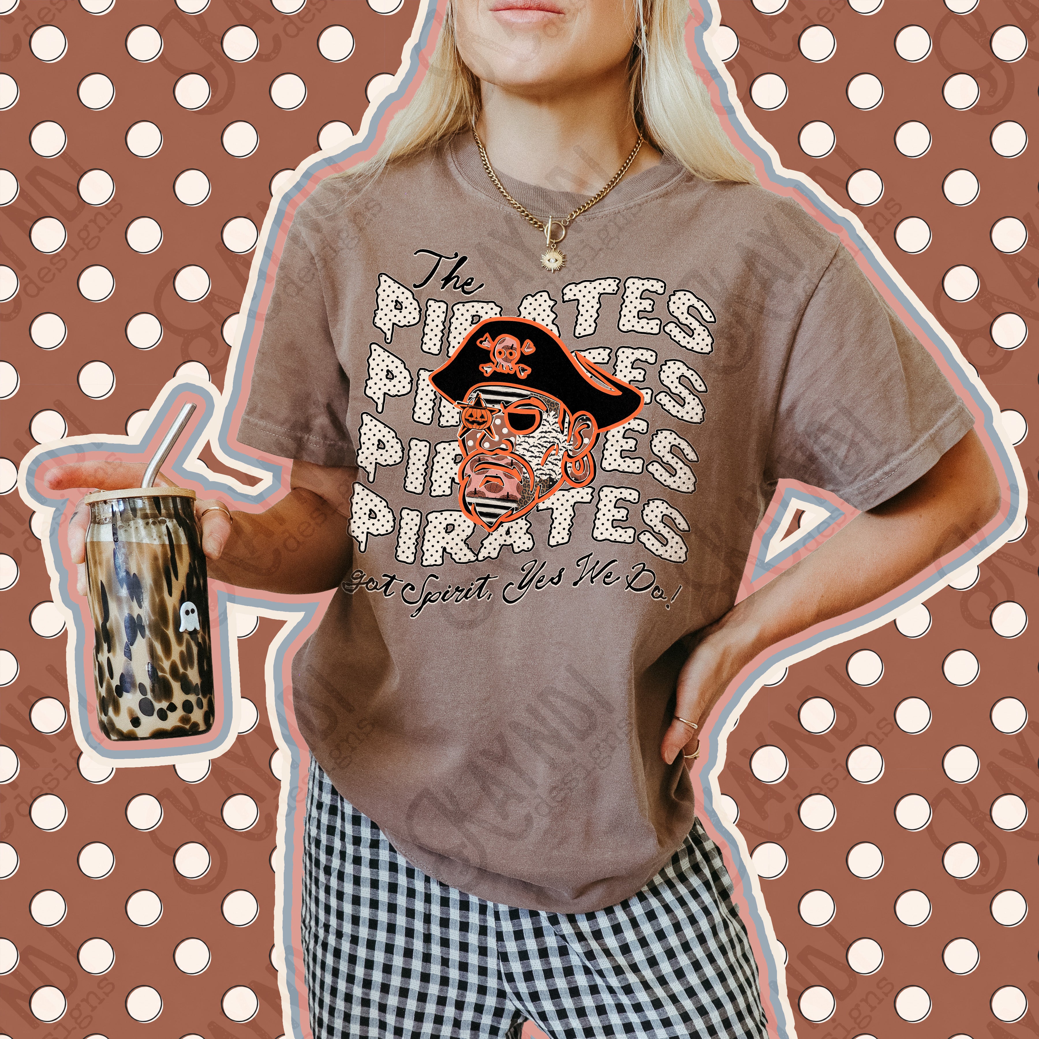 Patchwork Pumpkin Spirit Mascots Pirates design