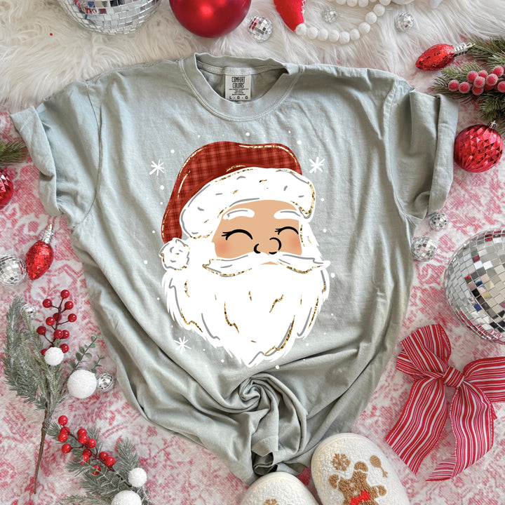 Plaid Santa (Light Skin Tone) DTF transfer – mockup